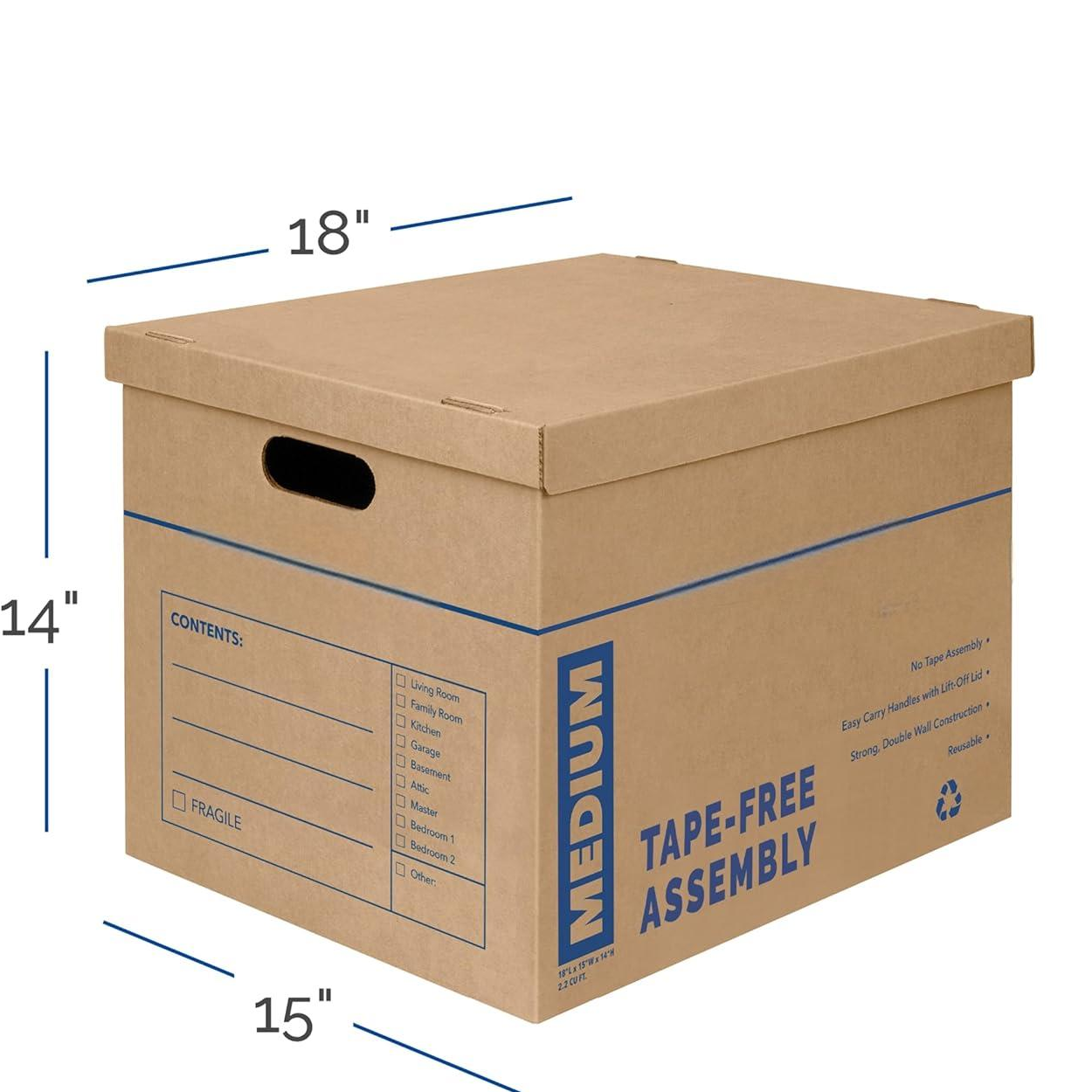 Wholesale Medium Classic Moving Boxes | Reinforced Handle Storage Boxes with Lid